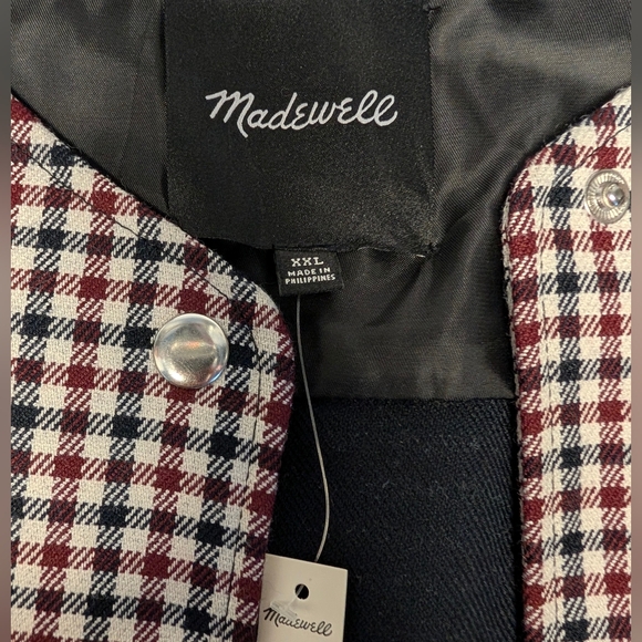 NWT - Madewell Women's Suiting Bomber Jacket - Yarn Dyed Plaid Checkered - XXL - Picture 8 of 12